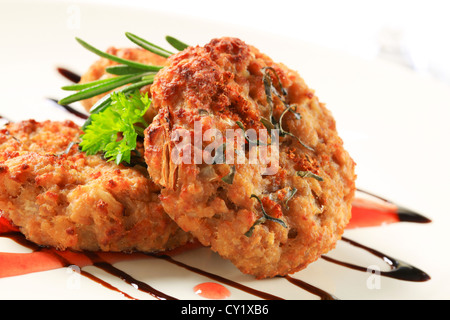 Gemüse Burger mit Balsamico-Essig-sauce Stockfoto