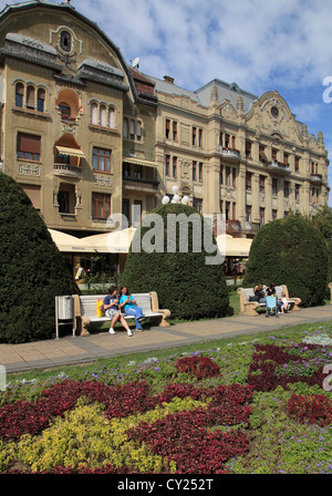 Timisoara, Rumänien Piata Victoriei, Straßenszene, Stockfoto