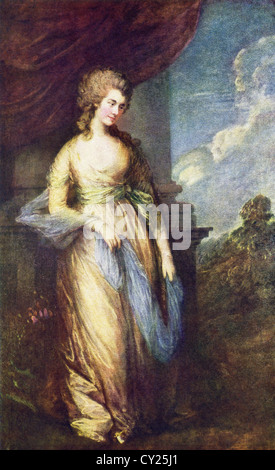 Dieses Gemälde mit dem Titel Herzogin von Devonshire, gilt als eine der größten Errungenschaften des Gainsborough. Stockfoto
