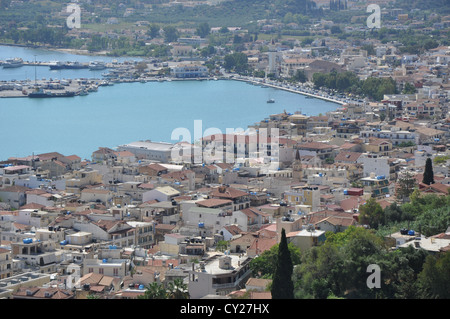 Ein Panorama über Zakynthos, Griechenland Stockfoto