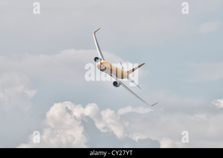 Internationalen Kurier- und DHL Freight Organisation demonstrieren ihre Boeing 767 3JHF Cargo Flugzeug G-DHLF bei der RIAT 2012 Stockfoto