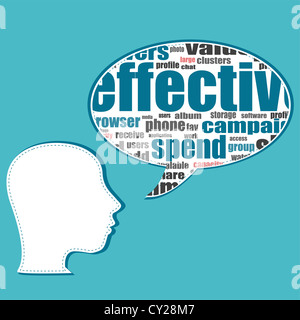 Social-Media-Business-Leute sprechen in Sprechblasen Stockfoto