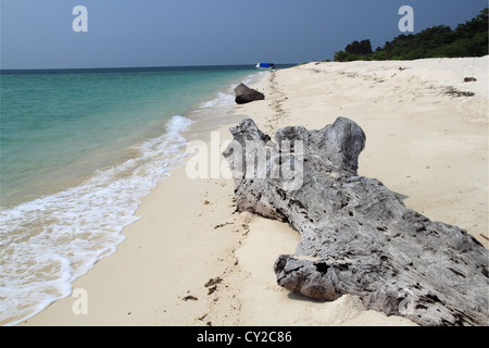 Strand auf Selingan Insel, Sandakan, Sulusee, Turtle Islands Park district, Sabah, Borneo, Malaysia, Südost-Asien Stockfoto