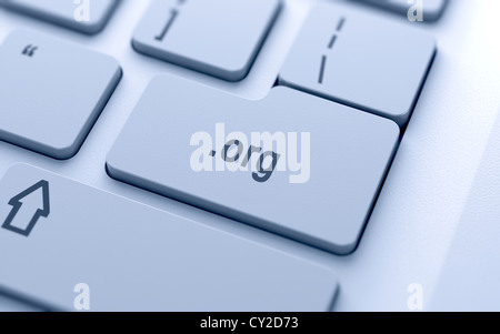 Domain Name-Taste auf Tastatur mit soft focus Stockfoto