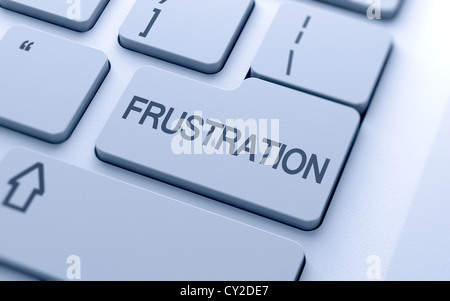 Frust-Taste auf der Tastatur mit soft focus Stockfoto
