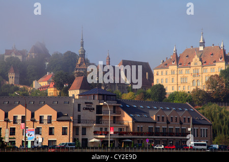 Rumänien, Sighisoara, Skyline, Gesamtansicht, Stockfoto