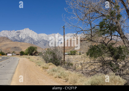 Lone Pine, kleinen Stadt Amerika auf der Route 395 zwischen Los Angeles und Tahoe. Weg zum Mt Whitney. Stockfoto