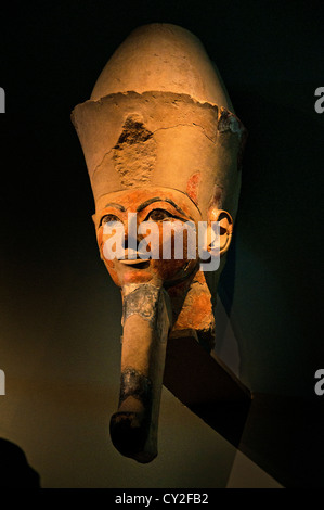 Kopf Osiride Statue Hatschepsut Tempel neuen Reiches Dynastie 18 1473-1458 v. Chr. Theben Deir el-Bahri Senenmut Steinbruch ägyptischen Ägypten Stockfoto