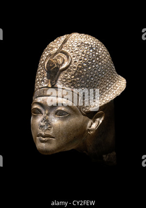 Kopf des Pharao Tutanchamun Tutanchamun neuen Reiches Amarna Dynastie 18 1336 – 1327 v. Chr. 23 cm ägyptischen Ägypten Stockfoto