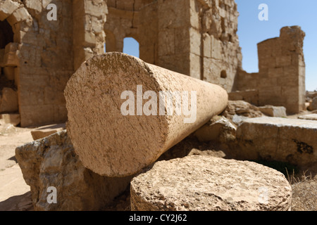 Gefallenen Spalte Sergiopolis Syrien Stockfoto