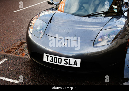 Tesla Elektroauto, Crawford Street, Marylebone, London, UK, Europa Stockfoto
