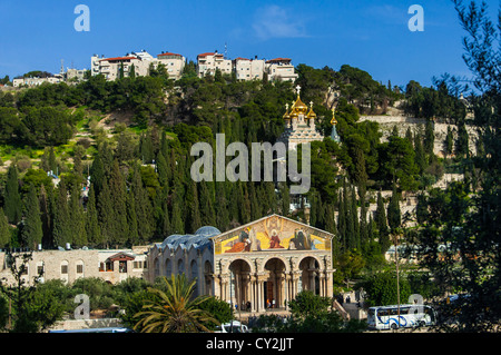 Blick auf Mt. Oliven, in der Altstadt von Jerusalem, Israel Stockfoto