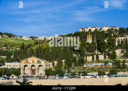 Blick auf Mt. Oliven, in der Altstadt von Jerusalem, Israel Stockfoto