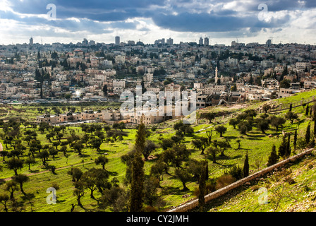 Blick auf Mt. Oliven, in der Altstadt von Jerusalem, Israel Stockfoto