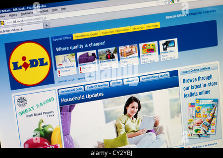 Startseite der Website Lidl Supermärkte. Stockfoto