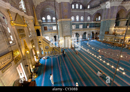 Innere der Moschee Sultan Ahmed (blau), Istanbul Stockfoto