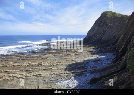 Sakoneta Flysch in Gipuzkoa Stockfoto