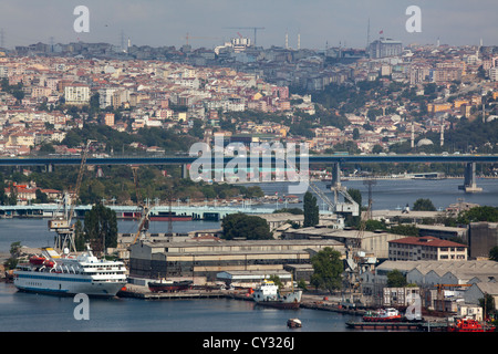 Blick vom Aussichtspunkt "Pierre Loti", Blick auf das goldene Horn, istanbul Stockfoto