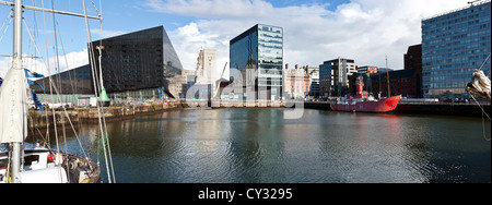 Liverpool Dock development.stitched panorama Stockfoto