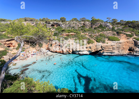 Spanien, Balearen, Mallorca, Calo Essen Moro Strand Stockfoto