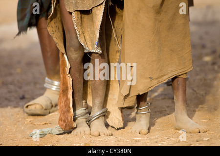 Junge Mädchen des Stammes Erbore, Omo River Valley, Äthiopien Stockfoto