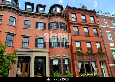 ZIEGELSTEIN WOHNHÄUSER - BOSTON, MASSACHUSETTS Stockfoto, Bild