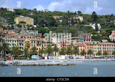 Santa Margherita Ligure, Dorf mit Fähre nach Portofino, Genua, Nord-Italien. Stockfoto