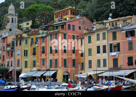 Portofino Hafen, Portofino, Genua, Nord-Italien. Stockfoto