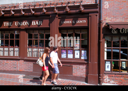 Boston Massachusetts, Haymarket, Union Street, historisches Viertel, die Union Bar, Restaurant Restaurants Essen Essen Essen Essen gehen Cafe Cafés Bistro, Pub, Schild, l Stockfoto