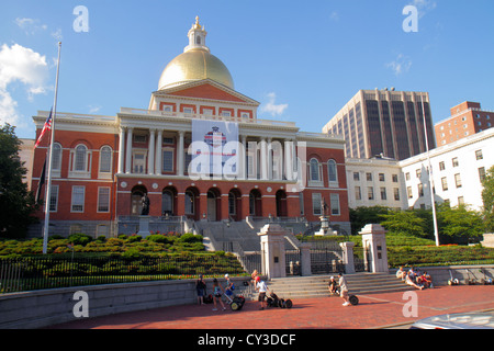 Boston Massachusetts, Beacon Street, State House, Gold Dome, MA120822093 Stockfoto