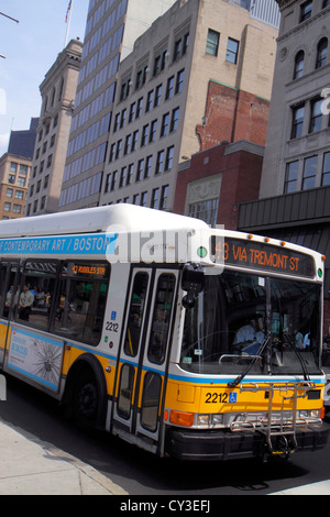 Boston Massachusetts, Tremont Street, Bus, Bus, MBTA, MA120823015 Stockfoto