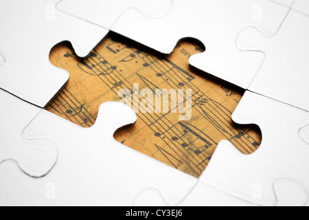 Musik-Noten auf puzzle Stockfoto