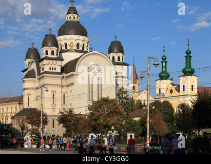 Rumänien, Targu Mures, orthodoxe Kathedrale, katholische Kirche, Stockfoto