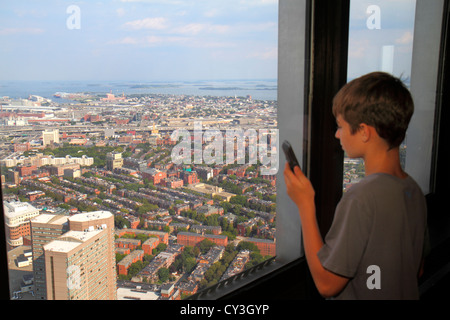 Boston Massachusetts, Prudential Center, Skywalk Observatory, Luftaufnahme von oben, Panoramablick, South End, South Boston, Western Way, Jungen, Stockfoto