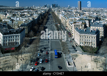Blick vom Arc de Triomphe Paris Frankreich Stockfoto