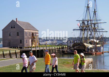 Massachusetts, Nordost, Neuengland, Salem, historische Stätte von Salem Maritime National, Replik der East Indiaman Friendship, Start 1797, Schiff, Boot, Salem Sound, A Stockfoto