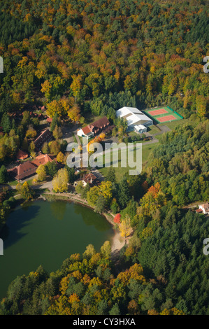 Village de Vacances VVF zurückgreifen, Etang d'Hasselfurt, Bitche, Moselle, Lothringen, Frankreich Stockfoto