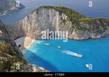 Ein Panorama über Shipwreck Bay, Zante (Zakynthos), Ionische Inseln, Griechenland Stockfoto