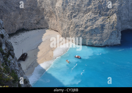 Ein Panorama über Shipwreck Bay, Zante (Zakynthos), Ionische Inseln, Griechenland Stockfoto