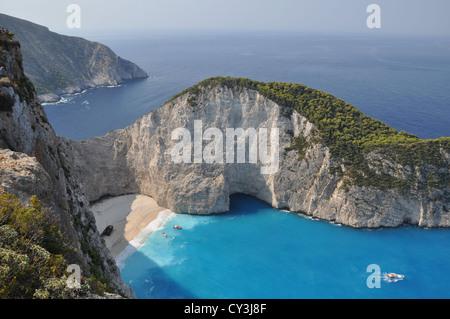 Ein Panorama über Shipwreck Bay, Zante (Zakynthos), Ionische Inseln, Griechenland Stockfoto