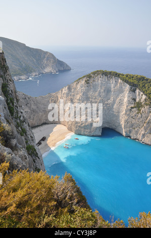 Ein Panorama über Shipwreck Bay, Zante (Zakynthos), Ionische Inseln, Griechenland Stockfoto