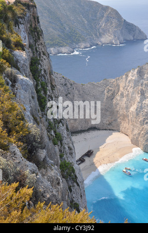 Ein Panorama über Shipwreck Bay, Zante (Zakynthos), Ionische Inseln, Griechenland Stockfoto