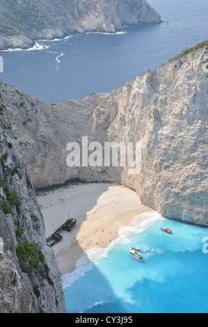 Ein Panorama über Shipwreck Bay, Zante (Zakynthos), Ionische Inseln, Griechenland Stockfoto