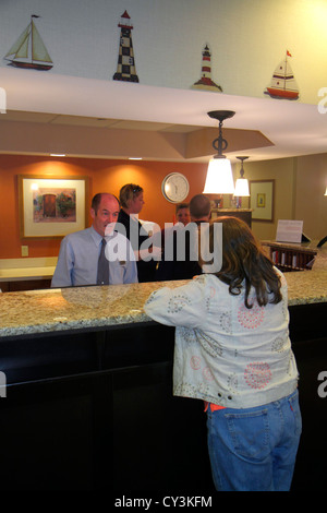 Portland Maine, New England, Scarborough, Marriott Residence Inn Portland Scarborough, Motel, Hotel Hotels Unterkunft Inn Motel Motels, Lobby, Front d Stockfoto