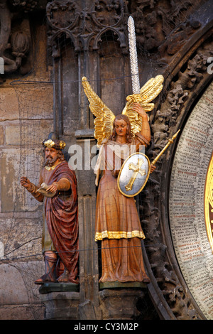 Orloj oder astronomische Uhr am Altstädter Rathaus am Altstädter Ring in Prag, Tschechische Republik Stockfoto