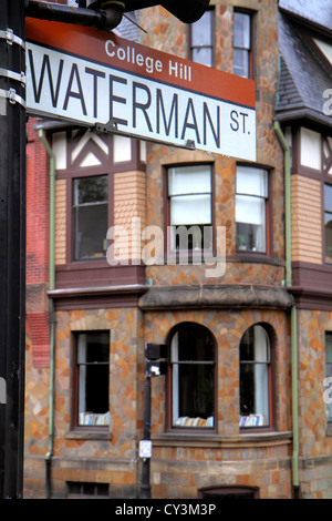 Rhode Island Providence, College Hill, Waterman Street, Eigentumswohnung Wohnapartments Gebäude Gebäude Gehäuse, RI120818007 Stockfoto