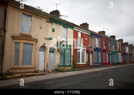 Martensen Street L7 zeigt verlassener Reihenhaus wohnen in Liverpool UK Stockfoto