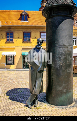 Skulptur von August Senoa, Vlaska Zagreb, Kroatien Stockfoto