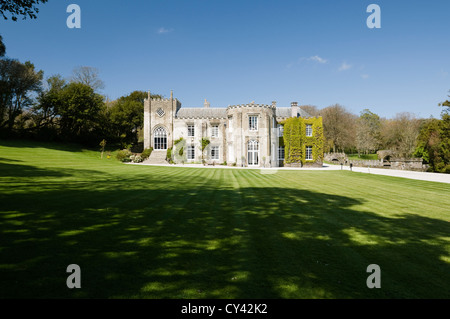 Außenfassade des Prideaux Place, ein elisabethanisches Herrenhaus in Nord Cornwall Stockfoto