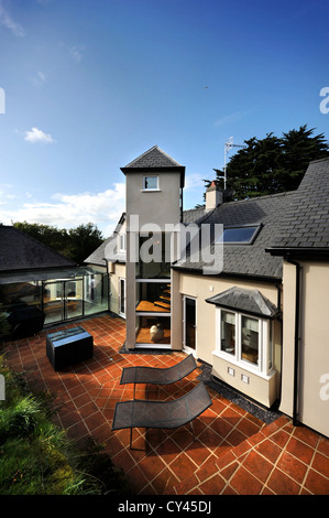 Ein moderner Luxus-Ferienhaus in der Nähe von Abersoch auf der Lleyn-Halbinsel in North Wales UK Stockfoto